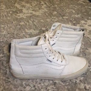 Pleather White High Top Vans